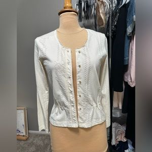 Vintage Laura Ashley ivory embroidered cardigan